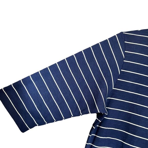 L.L.‎ Bean navy striped 3/4 sleeve dress. Size large - Picture 6 of 11